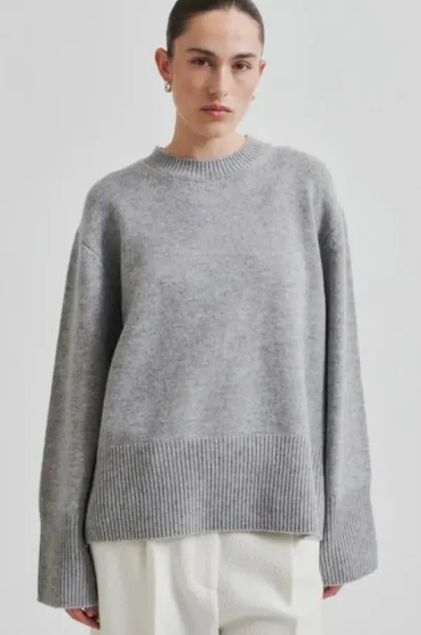 Alpha Knit O-Neck, grey melange Neuleet Ja Neuletakit|Uutuudet