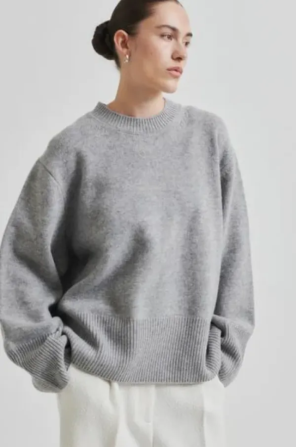 Alpha Knit O-Neck, grey melange Neuleet Ja Neuletakit|Uutuudet