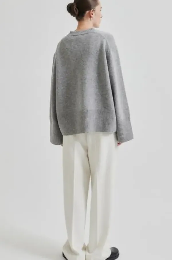 Alpha Knit O-Neck, grey melange Neuleet Ja Neuletakit|Uutuudet