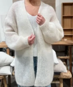 - Lee midi mohairneuletakki, white Neuleet Ja Neuletakit