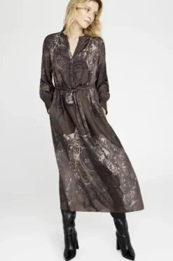 Best Anika midi+ mekko vyöllä, dark coffee Mekot Ja Hameet|Juhlavaatteet