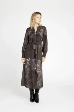 Best Anika midi+ mekko vyöllä, dark coffee Mekot Ja Hameet|Juhlavaatteet