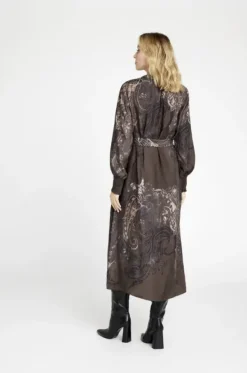 Best Anika midi+ mekko vyöllä, dark coffee Mekot Ja Hameet|Juhlavaatteet