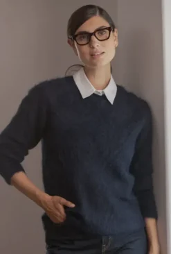 Arielle pitkähihainen neule, dark navy Neuleet Ja Neuletakit|Uutuudet