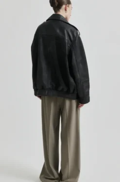 Auras Leather Jacket, black Ulkotakit Ja -Liivit|Uutuudet