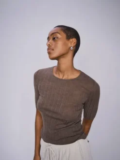 Discount Bouch lyhythih trikoopaita villaa, chocolate chip Paidat Ja Topit|Uutuudet