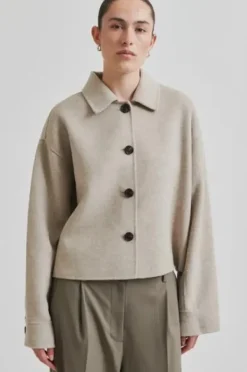 Online Cira Jacket, beige melange Ulkotakit Ja -Liivit|Uutuudet