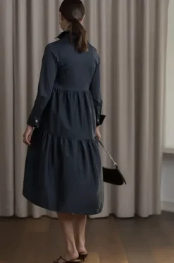 Online Clarette pitkähihainen mekko, dark navy Mekot Ja Hameet|Juhlavaatteet