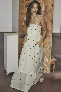 Best - DropCC Tube Strap Dress, Off white Mekot Ja Hameet