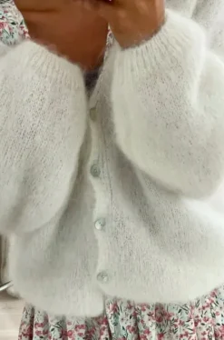 Discount Cornelia mohairneuletakki, white Neuleet Ja Neuletakit