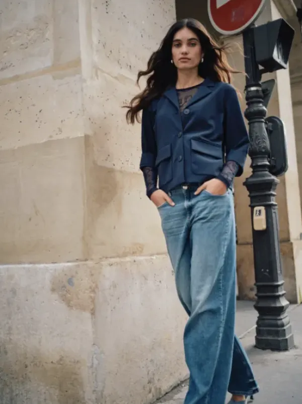 Hot Dara Vint Jeans, mid blue, long Farkut Ja Housut|Uutuudet