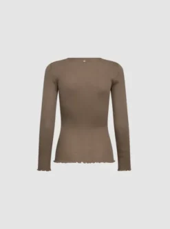 Hot Elaine pitkähihainen t-paita villaa, pine bark Uutuudet|Paidat Ja Topit