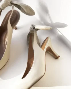 Clearance - Franchesca Bow korkokengät, creme Korkokengät Ja Ballerinat