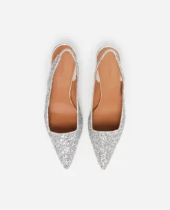 New - Franchesca Glitter Textile Silver Korkokengät Ja Ballerinat