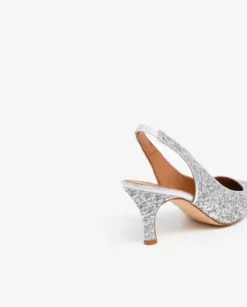 New - Franchesca Glitter Textile Silver Korkokengät Ja Ballerinat