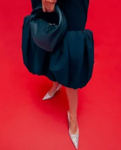 New - Franchesca Glitter Textile Silver Korkokengät Ja Ballerinat