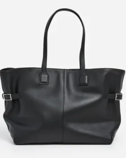Sale - Lesley tote bag, leather black Laukut
