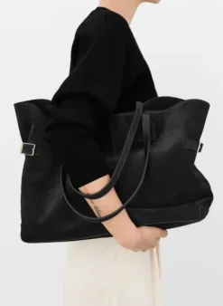 Hot - Lesley tote bag, suede black Laukut