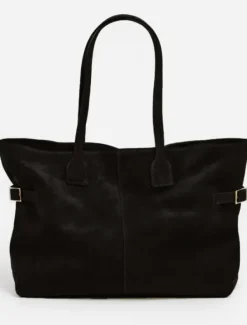 Hot - Lesley tote bag, suede black Laukut