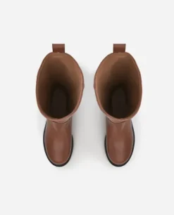 Outlet - Luna pitkät nahkasaappaat, caramel Saappaat Ja Nilkkurit