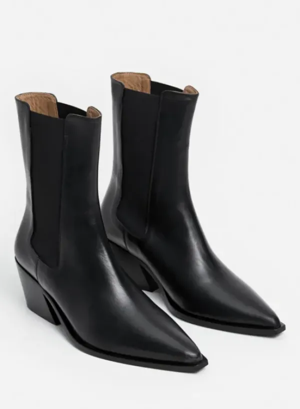 Outlet - Sandra nilkkurit nahkaa, musta Saappaat Ja Nilkkurit