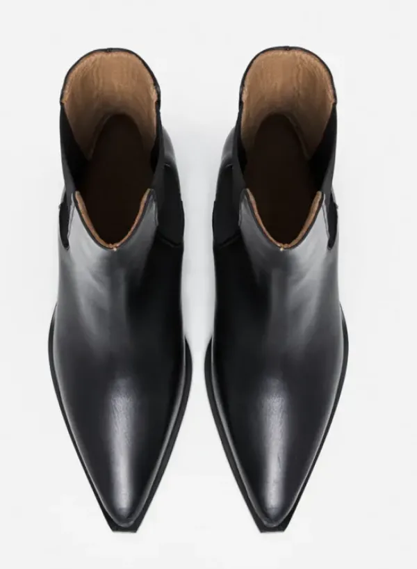 Outlet - Sandra nilkkurit nahkaa, musta Saappaat Ja Nilkkurit