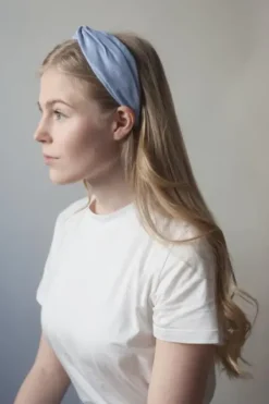 Hot Gauhar - hiuspanta leveä, denim Hiusasusteet