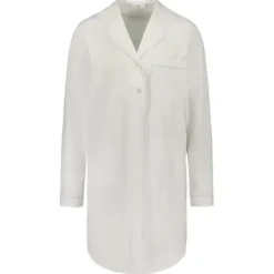 Online Gauhar - puuvillainen yöpaita, valkoinen Yö-, Alus- Ja Uima-Asut