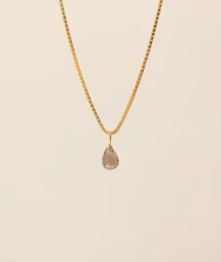Sale Gauhar - Smoky Quartz Drop riipus, kulta Gauhar Helsinki