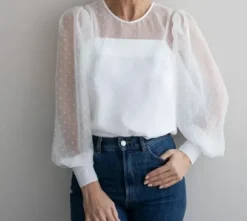 Clearance Gauhar - Tyllipusero, valkoinen Paidat Ja Topit|Juhlavaatteet