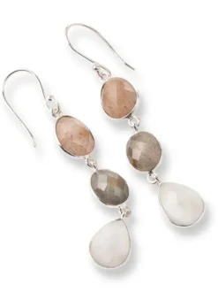 Hot Granted Peach Moonstone Labradorite Moonstone SP korvakorut Korvakorut