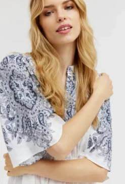 Online - Hali pitkä mekko, white/blue Mekot Ja Hameet|Juhlavaatteet