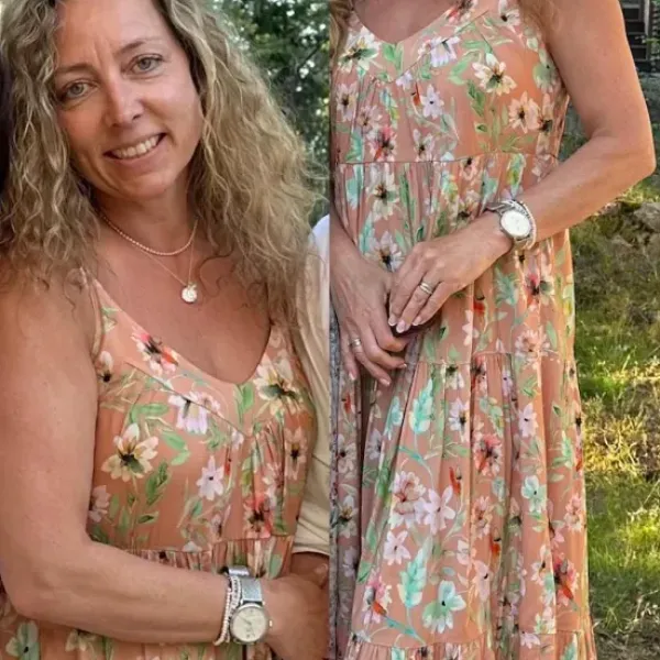 Clearance - Jolanta pitkä olkainmekko, cream print Mekot Ja Hameet|Juhlavaatteet