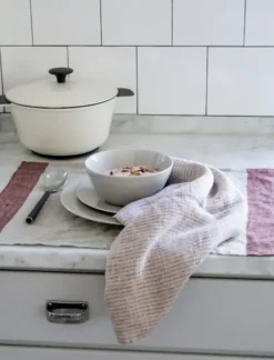 Hot - raidallinen keittiöpyyhe (2kpl), red/natural Keittiötekstiilit