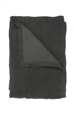 Clearance topattu pellavapäiväpeitto, tummanharmaa, kaksi kokoa Päiväpeitot