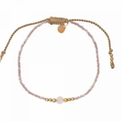 New Iris rannekoru Rose Quartz, gold Rannekorut