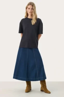 Jamina t-paita, dark navy Paidat Ja Topit|Uutuudet