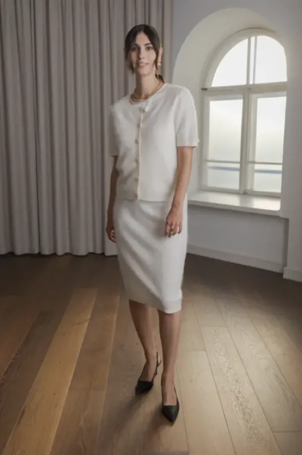 Online Karlia lyhythih cashmere neuletakki, cream Neuleet Ja Neuletakit|Juhlavaatteet