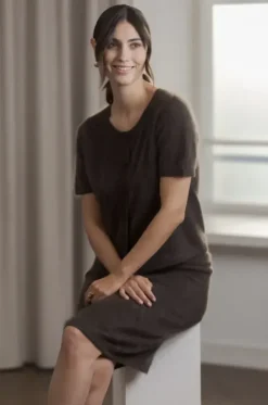 Hot Karlia lyhythih cashmere neuletakki, dark chocolate Neuleet Ja Neuletakit|Juhlavaatteet