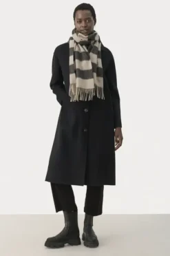 Discount Kitha huivi villaa, black stripe Huivit Ja Kaulurit