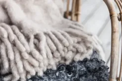 Clearance Luxury Kid Mohair torkkupeitto, Light Taupe Torkkupeitot