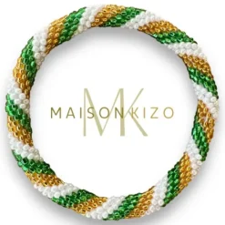 Best - Green, White and Gold Nepali Bracelet B172 Maison Kizo