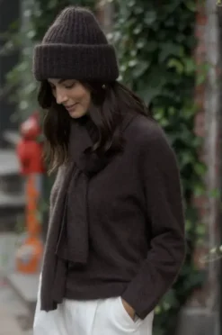 Best Mija kid mohair kaulahuivi, chocolate Huivit Ja Kaulurit