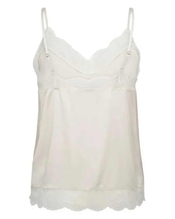 Discount - Ditte Silk Lace Singlet, ecru Paidat Ja Topit