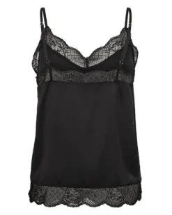 Clearance - Ditte Silk Lace Singlet, black Paidat Ja Topit