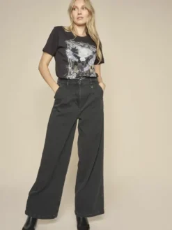 Hot - Gobi Pleat Jeans long, black Farkut Ja Housut