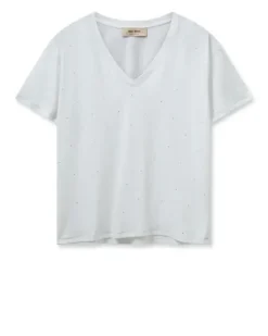 Hot - Main t-paita Deco V-kaulus, white Paidat Ja Topit