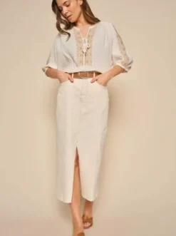 Clearance - Mella pitkä farkkuhame, nature Mekot Ja Hameet