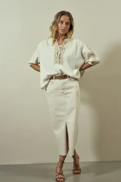 Clearance - Mella pitkä farkkuhame, nature Mekot Ja Hameet