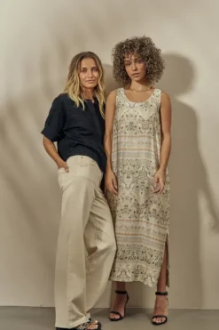 Sale - Relee Natural housut, white regural Farkut Ja Housut